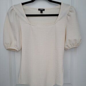 Off-White Squared Neck Puff Sleeve Bodysuit